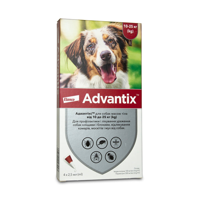 Bayer Advantix краплі від ектопаразитів для собак 10-25 кг