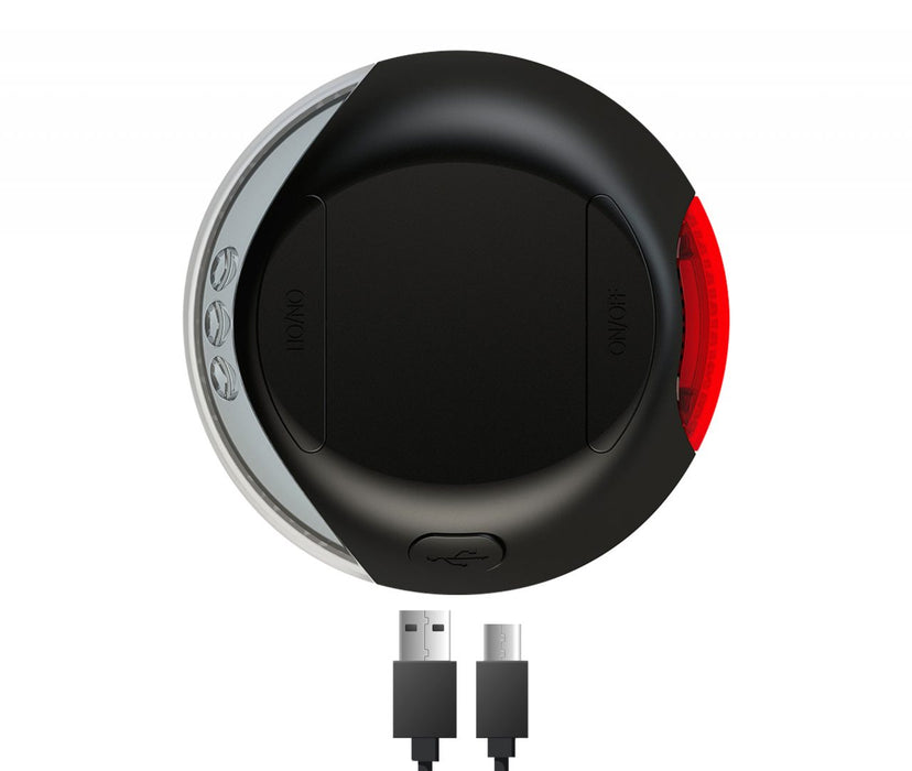 Ліхтарик на рулетку-повідець LED USB d7см чорний